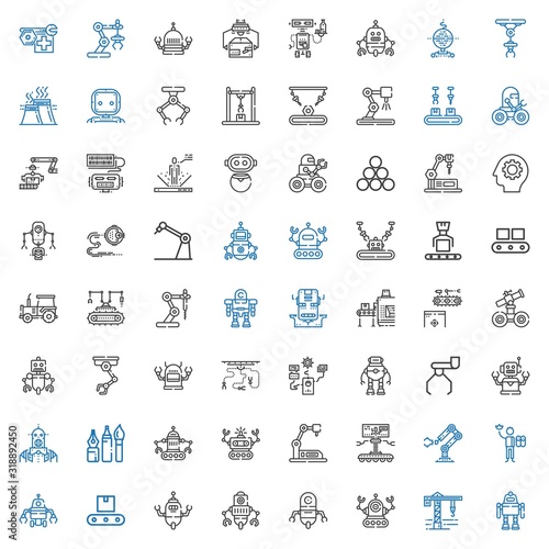 machinery icons set