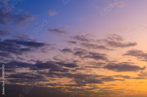 Beautiful sky and colorful clouds at dusk © zhao dongfang