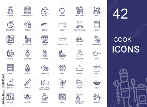 cook icons set