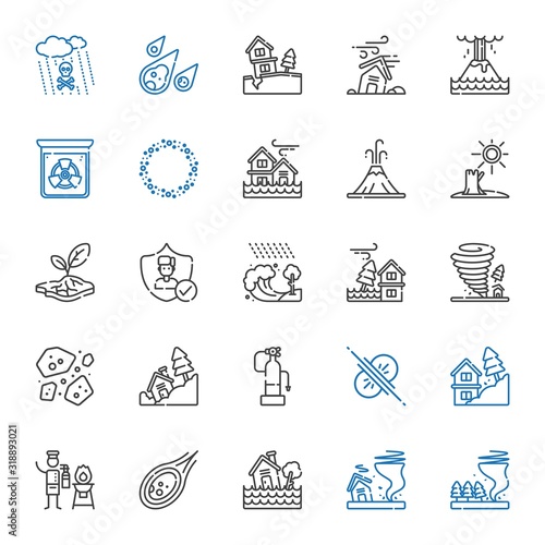 disaster icons set
