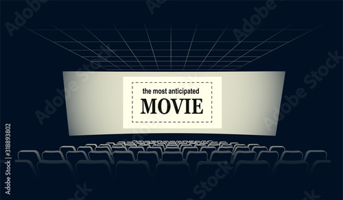 empty cinema auditorium vector illustration