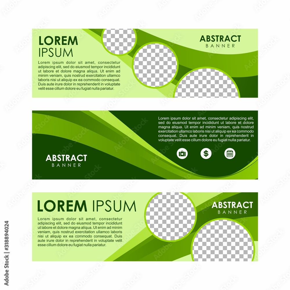 Abstract Green Banner Design, Green Wave Banner Template Vector Abstract Green Banner Design, Green Wave Banner Template Vector