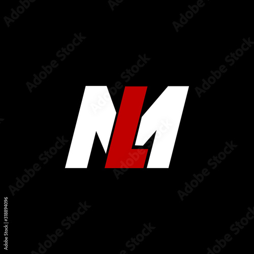 lm or ml logo design vector