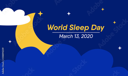 Vector illustration on the theme of World Sleep day observed on March 13th