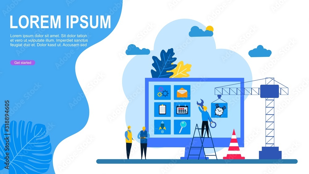 Website is under construction with Tiny People Character Concept Vector ...
