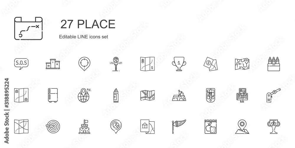 place icons set place icons set