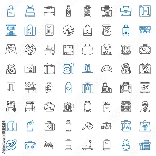 luggage icons set