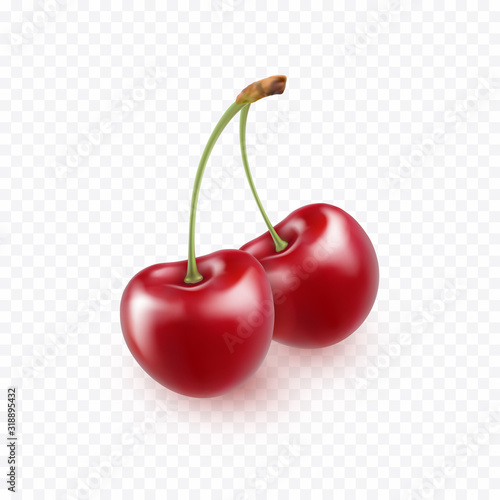 Obraz na plátne Cherry isolated on transparent background