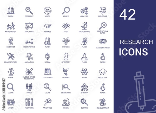 research icons set