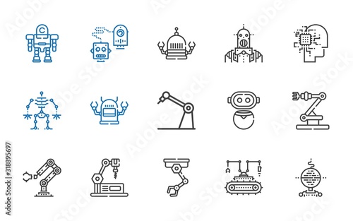 robotic icons set