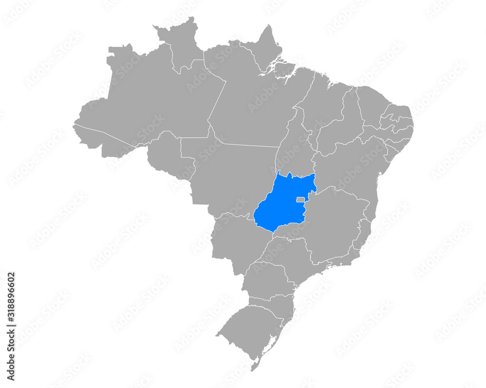 Karte von Goias in Brasilien