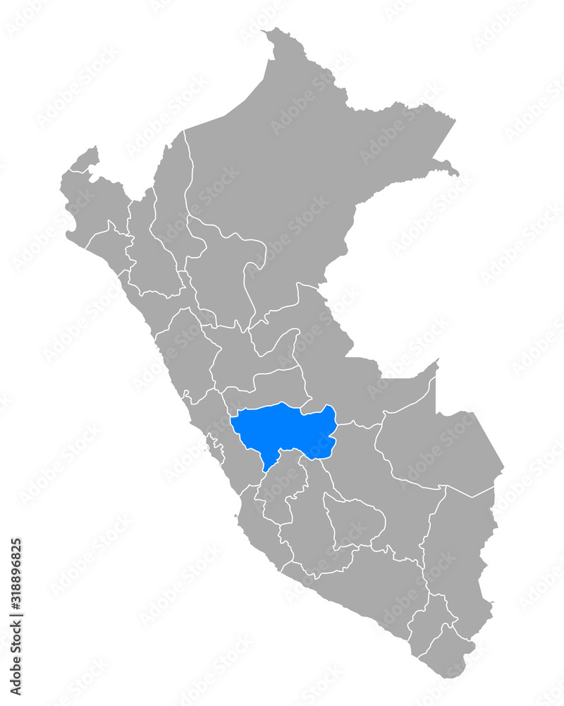 Karte von Junin in Peru