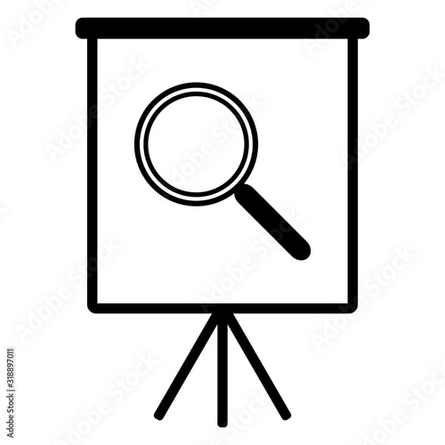 Lupe und Flipchart