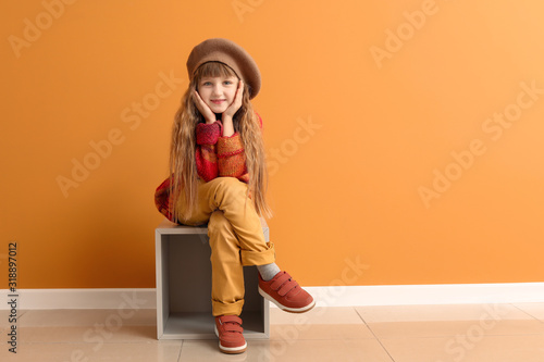 Cute little girl in autumn ...