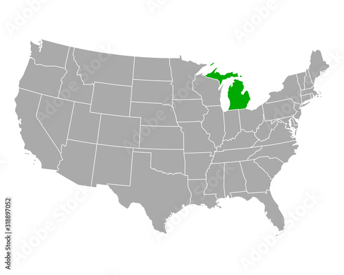 Karte von Michigan in USA