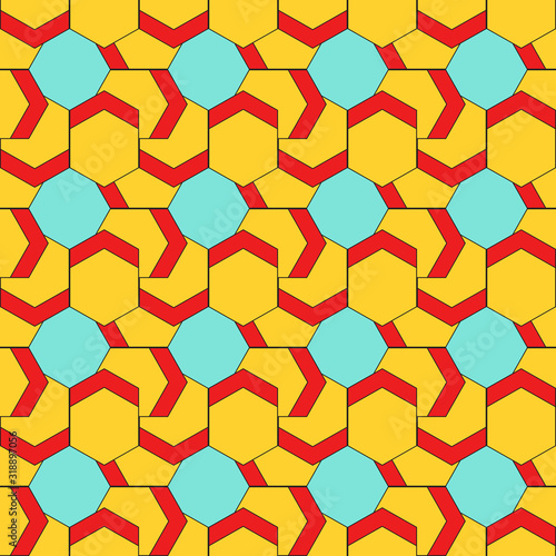 Bright seamless pattern with geometric ornament.