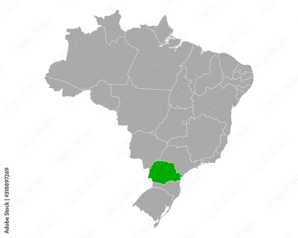 Karte von Parana in Brasilien