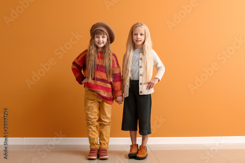 Cute little girls in autumn...