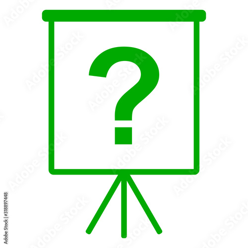 Fragezeichen und Flipchart
