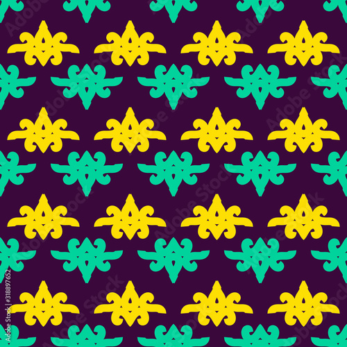 Seamless pattern with bright geometric elements.