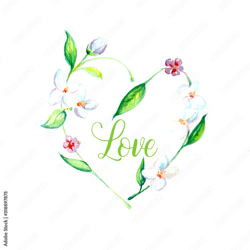 Beautiful watercolor spring flower art background illustration Beautiful watercolor spring flower art background illustration
