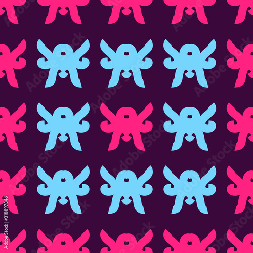 Seamless pattern with bright geometric ornament.