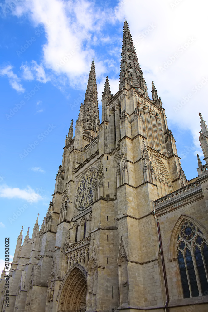Beautiful St. Andre Cathedral which is from the 12th and the 14th century & is a UNESCO world heritage site, in the center of the city, Bordeaux, France