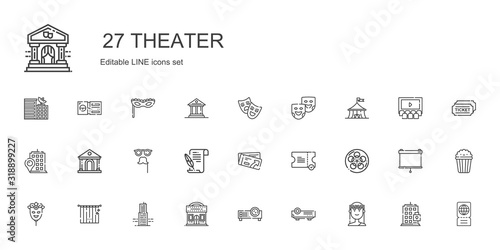 theater icons set