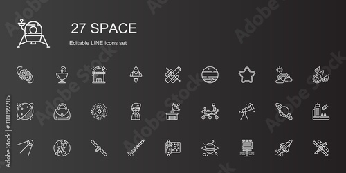 space icons set