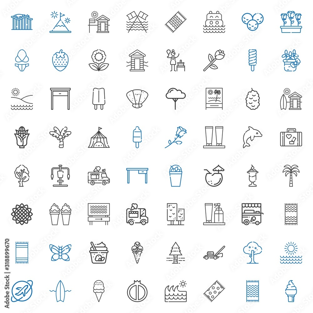 summer icons set summer icons set