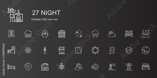 night icons set