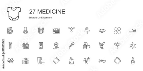 medicine icons set
