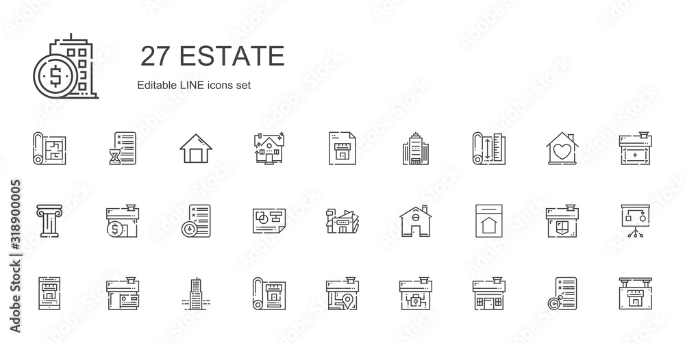 estate icons set estate icons set