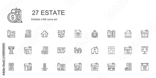 estate icons set