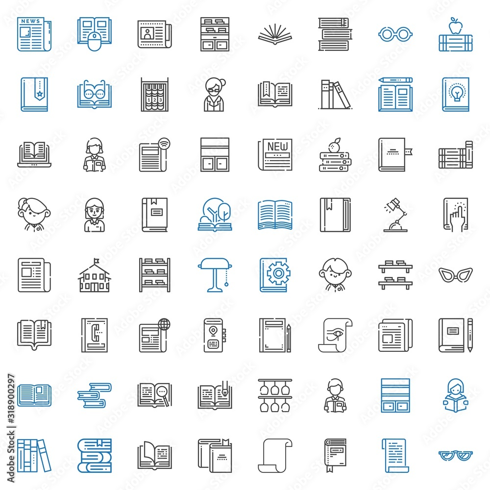 reading icons set reading icons set