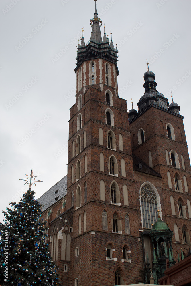 Saint Mary's Basilica, or Church of the Assumption of the Blessed Virgin Mary - Catholic parish church of Gothic architecture in Krakow.