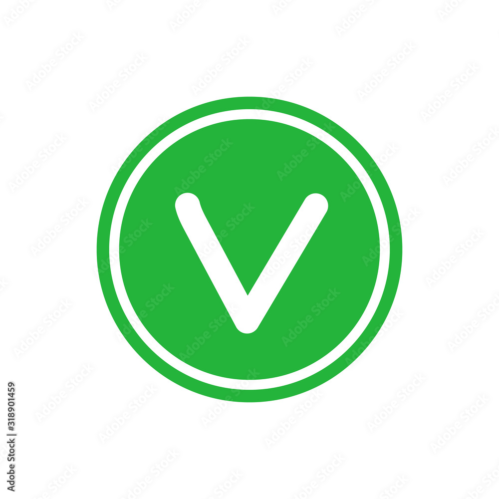 Vegan minimalistic green circle sticker. Design element for packaging design and promotional material. Vector illustration.