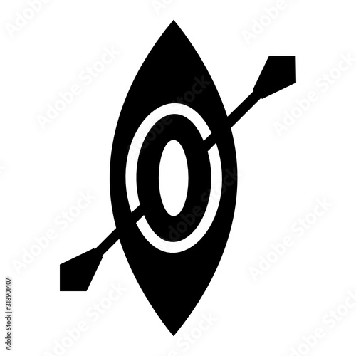 Canoe Design, Water Sports Kayak Vector Glyph Icon Design