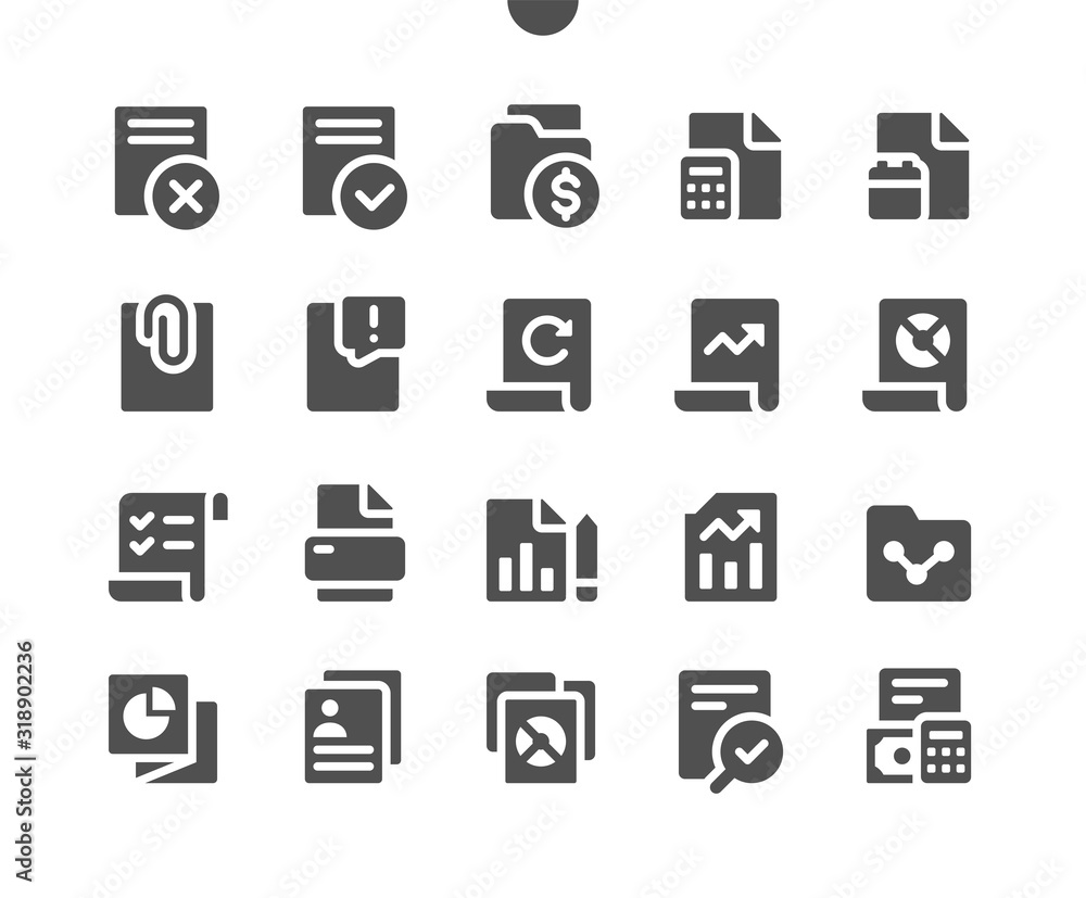 Report v3 UI Pixel Perfect Well-crafted Vector Solid Icons 48x48 Ready for 24x24 Grid for Web Graphics and Apps. Simple Minimal Pictogram