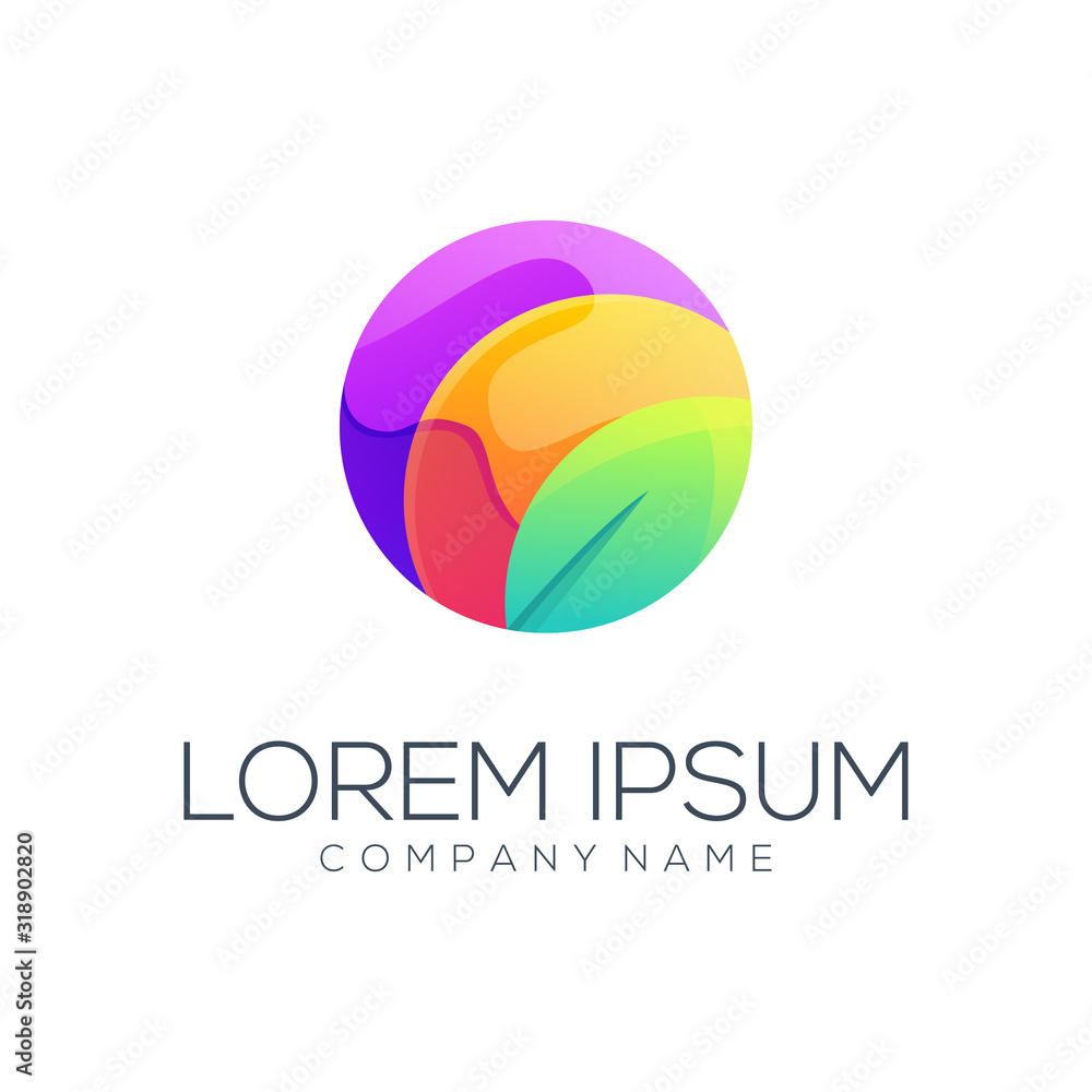 leaf circle logo design vector abstract leaf circle logo design vector abstract