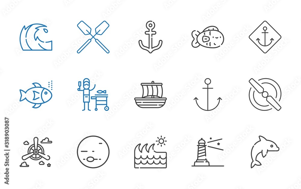 Fototapeta premium marine icons set
