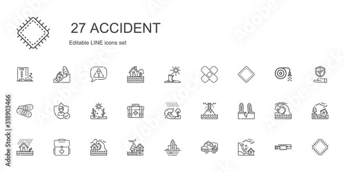 accident icons set