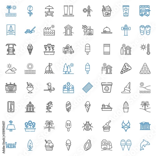 summer icons set