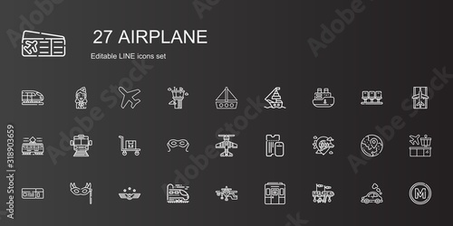 airplane icons set