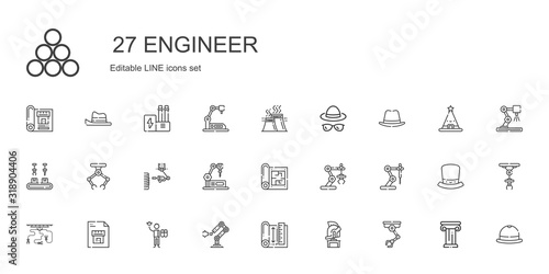 engineer icons set