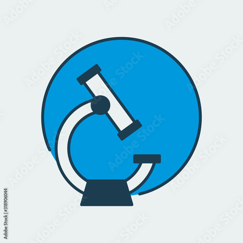 Vector icon of an electron microscope. It represents laboratory research, scientific discoveries and medical studies