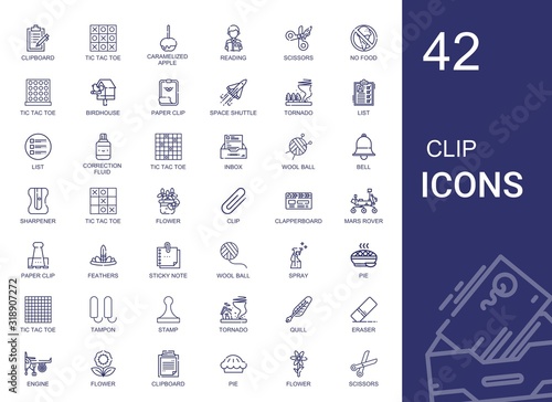 clip icons set