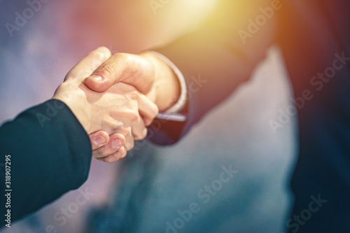 Business people shake hand and negotiation, partnership and agreement concept.	