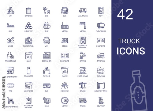 truck icons set