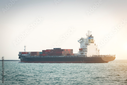 Logistics and transportation of International Container Cargo ship